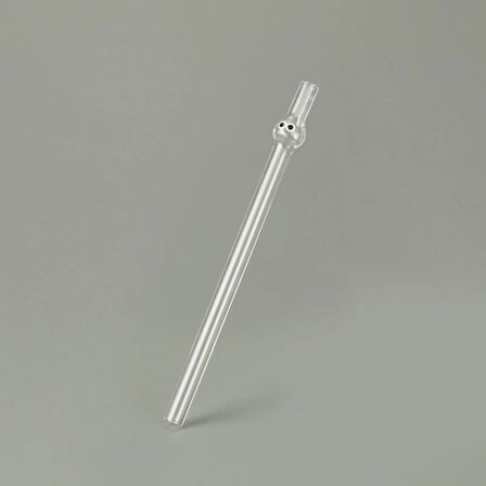 Kalın Figürlü 4'lü Cam Pipet - Şeffaf