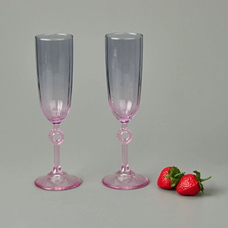 2'li Ayaklı Bardak - Renkli - 150 ml