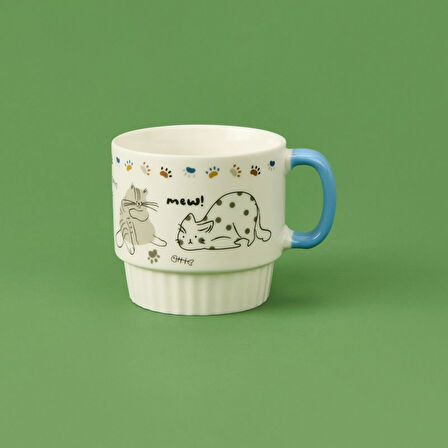 Renkli Porselen Kupa - Asorti - 420 ml