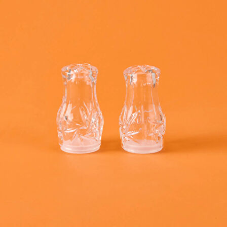 Kristal 2'li Cam Tuzluk - Şeffaf - 13 cm
