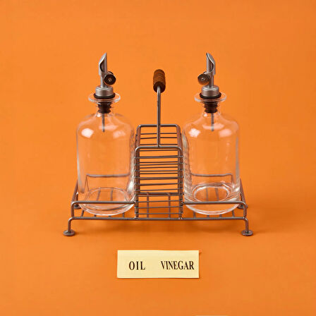 Julia Metal 2'li Cam Yağlık - Şeffaf / Gri - 200 ml