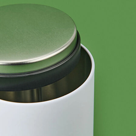 Metal 3'lü Saklama Kabı - Beyaz / Siyah