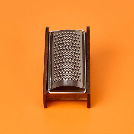 Akasya Hazneli Sarımsak Rendesi - Kahverengi - 13x7x6 cm