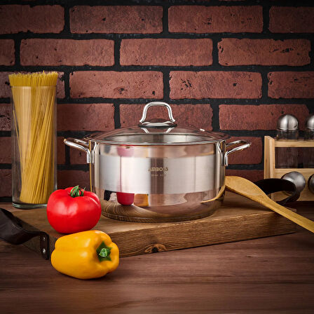 Saphire Derin Tencere - Inox - 22 cm