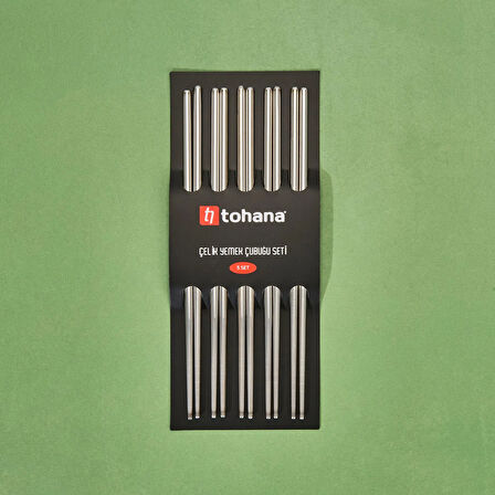 Çelik Yemek Çubuğu - Gri - 22,5 cm