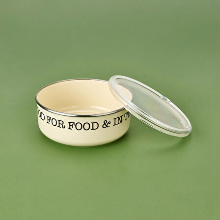 3'lü Emaye Saklama Kabı - Krem