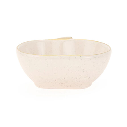 Seramik Elma Çerezlik - Krem - 10 cm