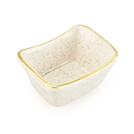 Seramik Kayık Sosluk - Krem - 7,5 cm