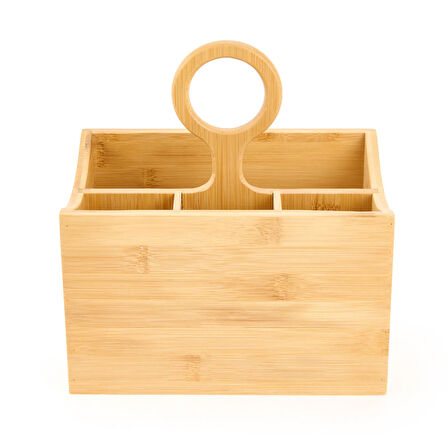 Bambu Kaşıklık - Kahverengi - 21x14,5x22 cm