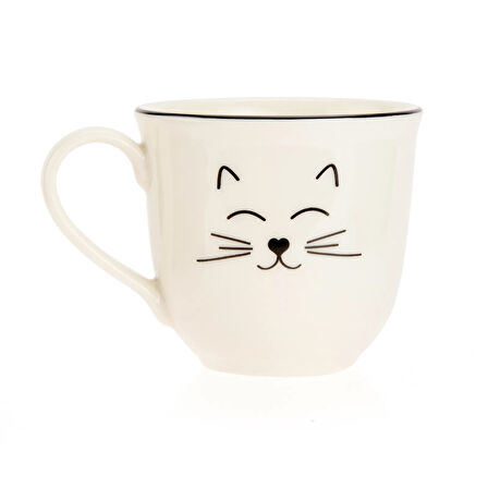 Kitchen Cat Desenli Kupa - Beyaz - 290 ml