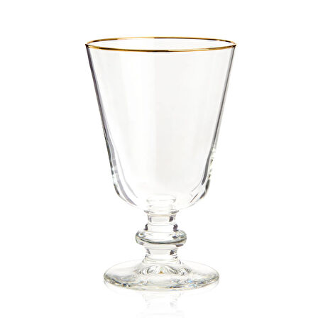 Pure Altın Yaldızlı 4'lü Ayaklı Su Bardağı Seti - 280 ml