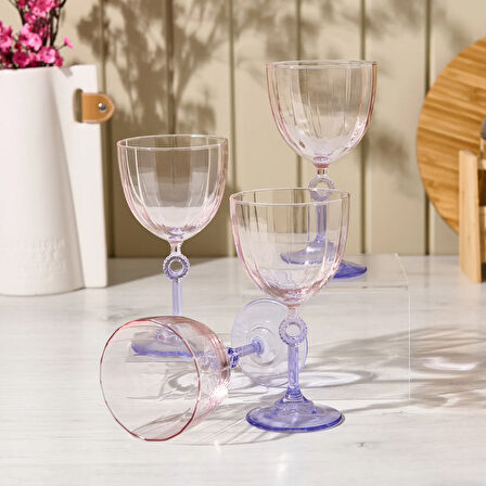 Elite 4'lü Ayaklı Bardak - Mor - 270 ml