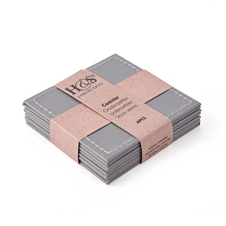 Dekoratif Brown 4 lü Bardak Altlığı - Asorti - 10x10 cm