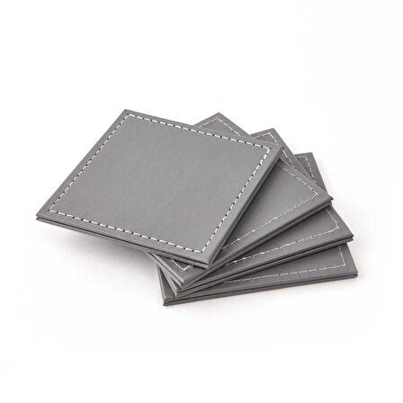 Dekoratif Brown 4 lü Bardak Altlığı - Asorti - 10x10 cm