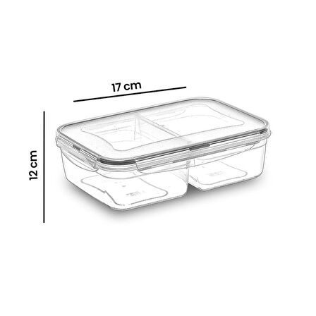 Fresh Box Dikdörtgen 2 Bölmeli Saklama Kabı - 1000 ml