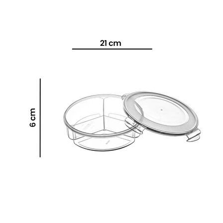 Fresh Box Yuvarlak Bölmeli Saklama Kabı - 1350 ml