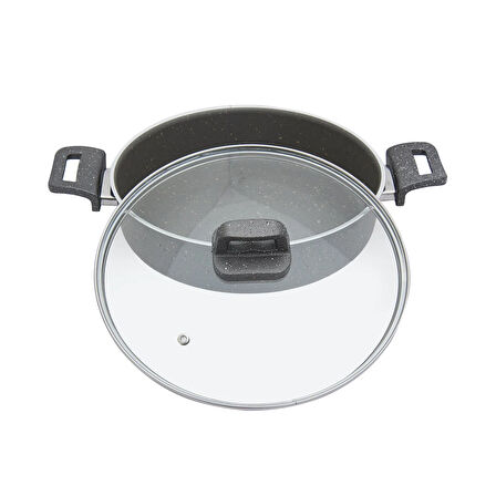 Granit Karnıyarık Tenceresi - Gri - 28 cm