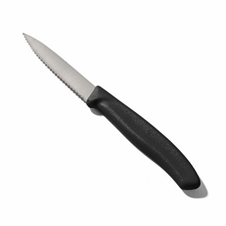 67633 Tırtıklı Soyma Bıçağı - Siyah - 8 cm