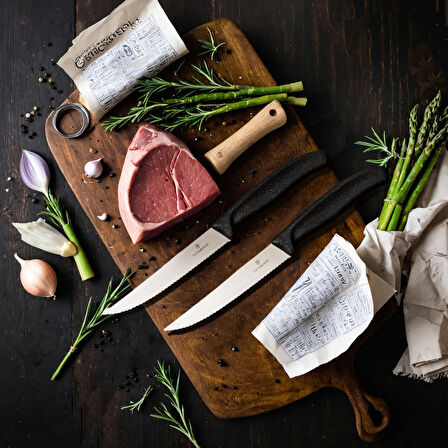 2'li Biftek Bıçak Seti - Siyah