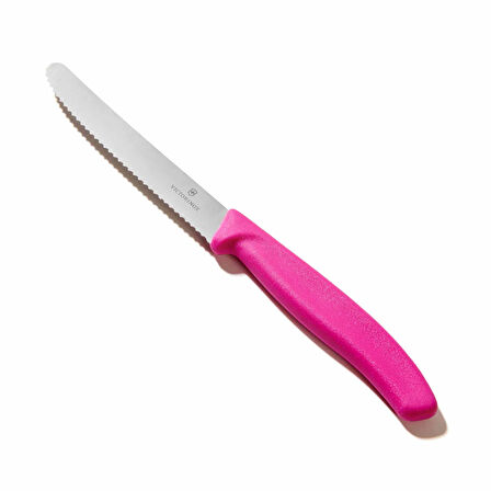 6.7836.L115 Tırtıklı Domates ve Sosis Bıçağı - Pembe - 11 cm