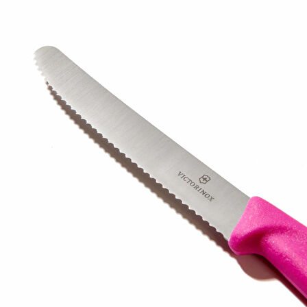 6.7836.L115 Tırtıklı Domates ve Sosis Bıçağı - Pembe - 11 cm