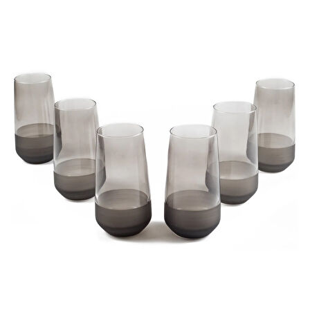 Matte 6'lı Bardak - Füme - 520 ml