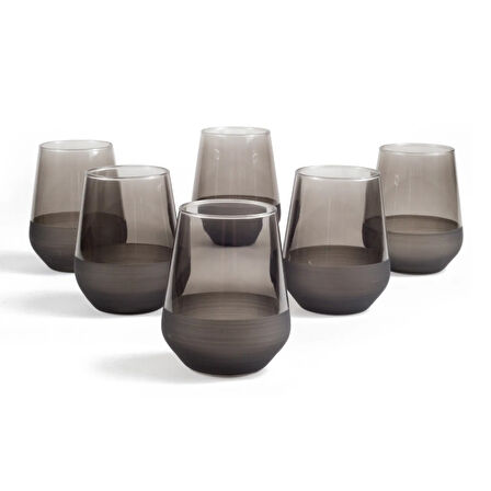 Matte 6'lı Bardak - Füme - 420 ml
