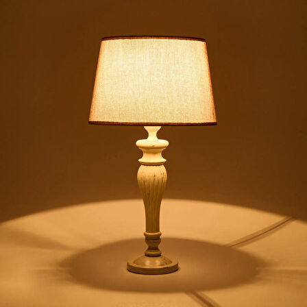 Lighting French Cottage Abajur - Eskitme Krem Ayak / Kahverengi