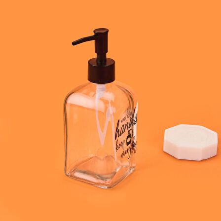 Motto Temalı Cam Sıvı Sabunluk - Şeffaf