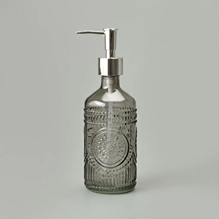 Bath 3'lü Cam Banyo Sıvı Sabunluk Seti - Antrasit