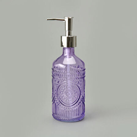 Bath 3'lü Cam Banyo Sıvı Sabunluk Seti - Mor