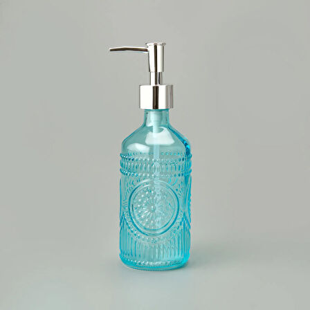 Bath 3'lü Cam Banyo Sıvı Sabunluk Seti - Mavi