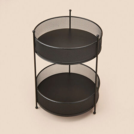 Bath İki Katlı Fileli Organizer - Siyah - 28x20 cm