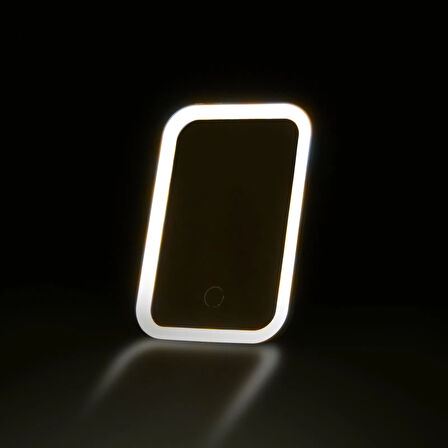 Şarjlı Led Ayna - Beyaz - 18x12 cm