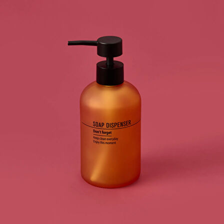 Cam Sıvı Sabunluk - Turuncu - 19 cm