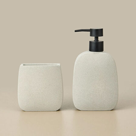 Bath Mithra 2'li Banyo Sıvı Sabunluk Seti - Gri