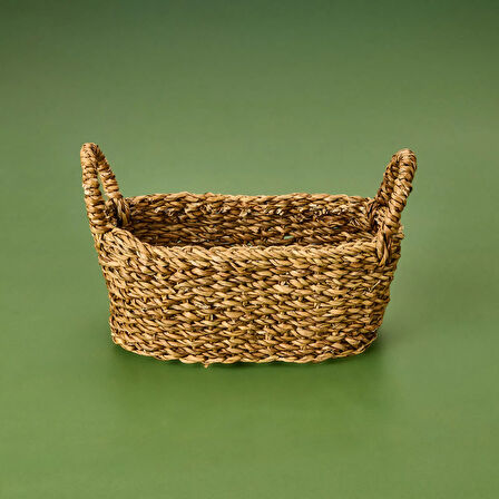 Hasır Banyo Organizer Sepet - Asorti - 12x12x30 cm