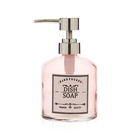 Dish Soap Cam Sıvı Sabunluk - Asorti - 13x9 cm