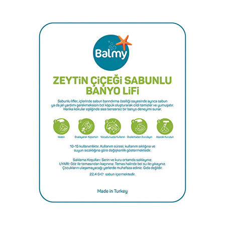 Zeytin Çiçeği Sabunlu Banyo Lifi