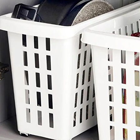 Plastik Maksi Dolap İçi Tekerlekli Düzenleyici - 13 lt
