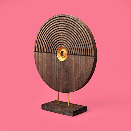 Deco Masif Ahşap Etnik Dekor - Kahverengi - 40 cm