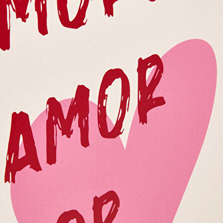 Deco Bold Hearts Duvar Panosu - Kırmızı / Pembe - 30x40 cm