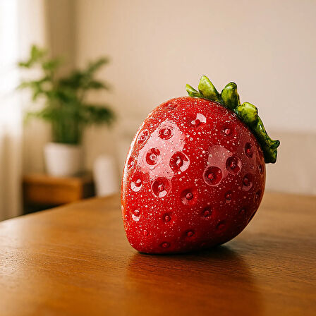 Deco Strawberry Dekor - Kırmızı - 13 cm