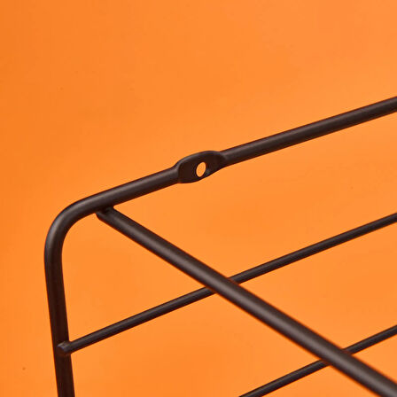 Dekoratif Dörtgen Raf - Siyah - 30 cm