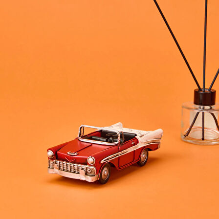 Home Dekoratif Metal Araba - Kırmızı - 17 cm