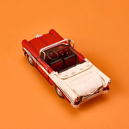 Home Dekoratif Metal Araba - Kırmızı - 17 cm