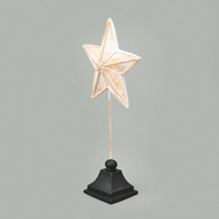 Deco Star Dekor - Beyaz / Gold - 33 cm