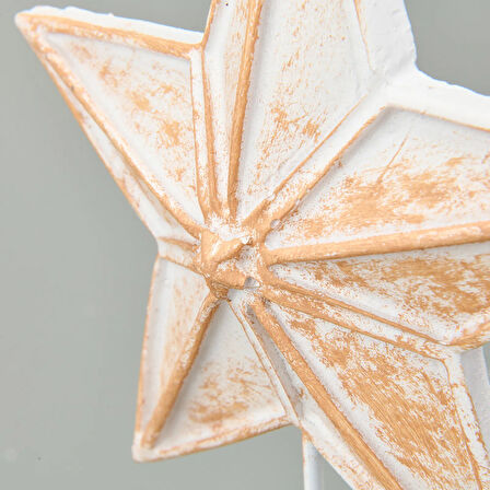 Deco Star Dekor - Beyaz / Gold - 33 cm