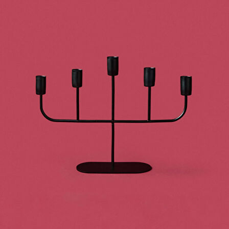 Deco Lucetta Şamdan - Siyah - 23 cm