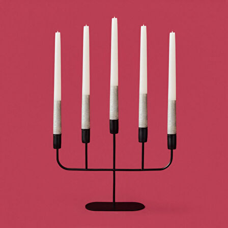 Deco Lucetta Şamdan - Siyah - 23 cm